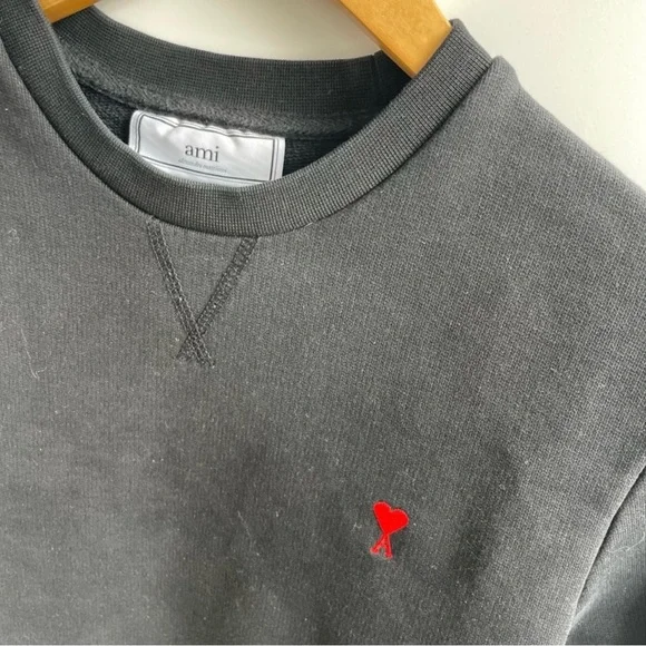 ♥️ami alexandre mattitussi black crew neck sweater - Picture 2 of 5